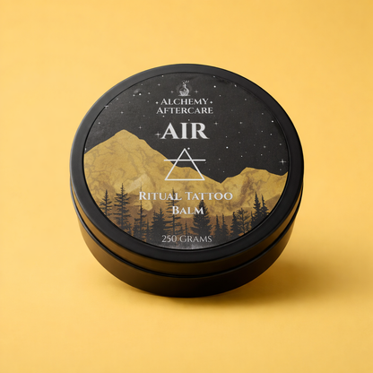 Air Tattoo Balm with Oatmeal, Milk & Honey fragrance, vegan tattoo aftercare balm handcrafted in Sheffield yellow