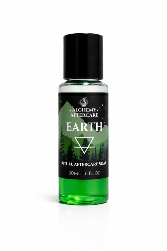 Bottle of Alchemy Aftercare Earth Ritual Aftercare Soap on a white background