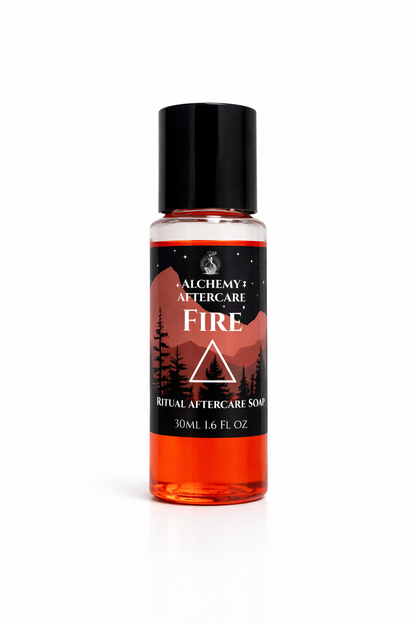 Bottle of Alchemy Aftercare Fire Ritual Aftercare Soap on a white background